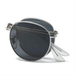 Polarized Round-Wire Folding Sunglasses Metallic Frame