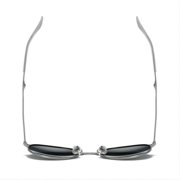 Polarized Round-Wire Folding Sunglasses Silver-Tone/Grey