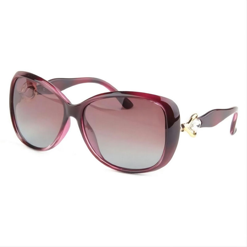 Polarized Womens Driving Sunglasses Diamond Embellished Arms Rose Red