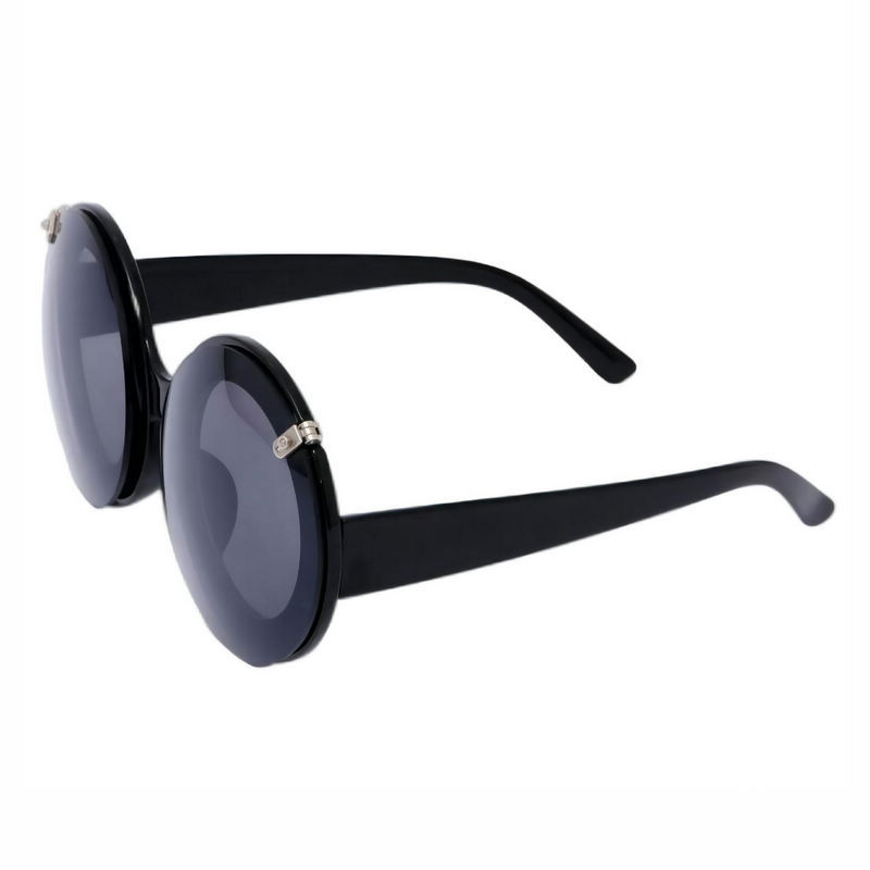 Retro Funny Round Shade Flip-Up Sunglasses Black Frame/Grey Lens