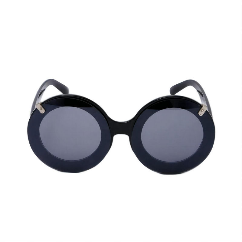 Retro Funny Round Shade Flip-Up Sunglasses Grey Lens