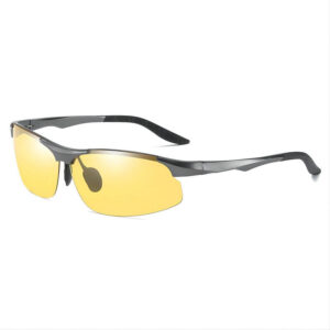 Semi-Rimless Night Vision Driving Glasses Polarized Yellow Lens