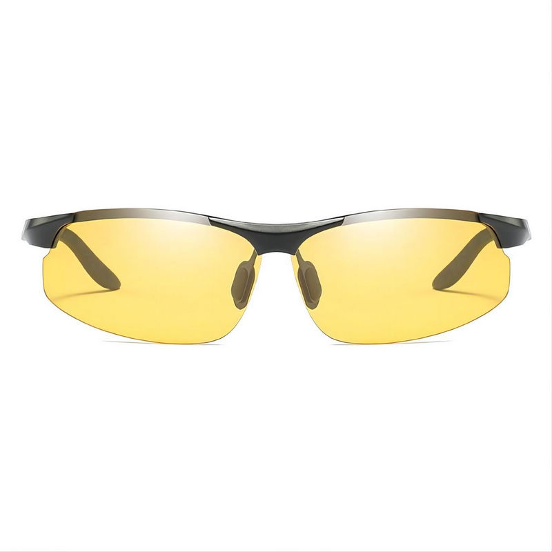 Semi-Rimless Night Vision Glasses Black/Polarized Yellow