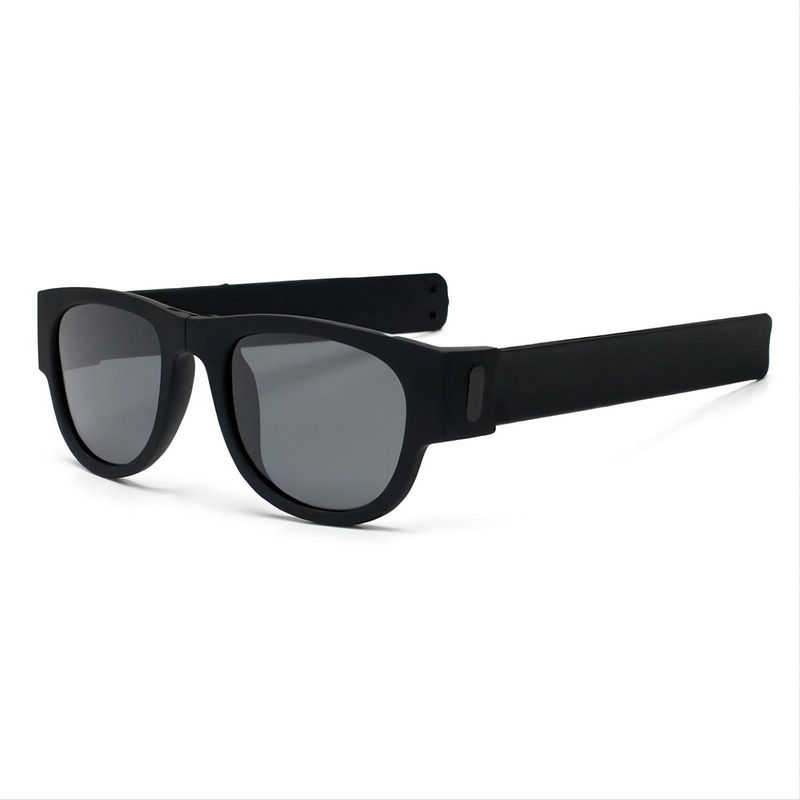Slapband Foldable Polarized Fashion Sunglasses Black
