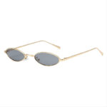 Small Wire-Rimmed Oval-Shaped Sunglasses Gold-Tone Frame