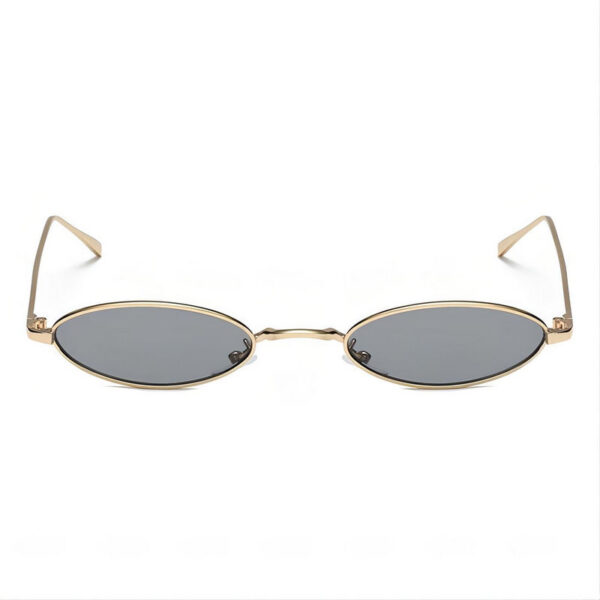 Small Wire-Rimmed Oval-Shaped Sunglasses Gold-Tone/Grey
