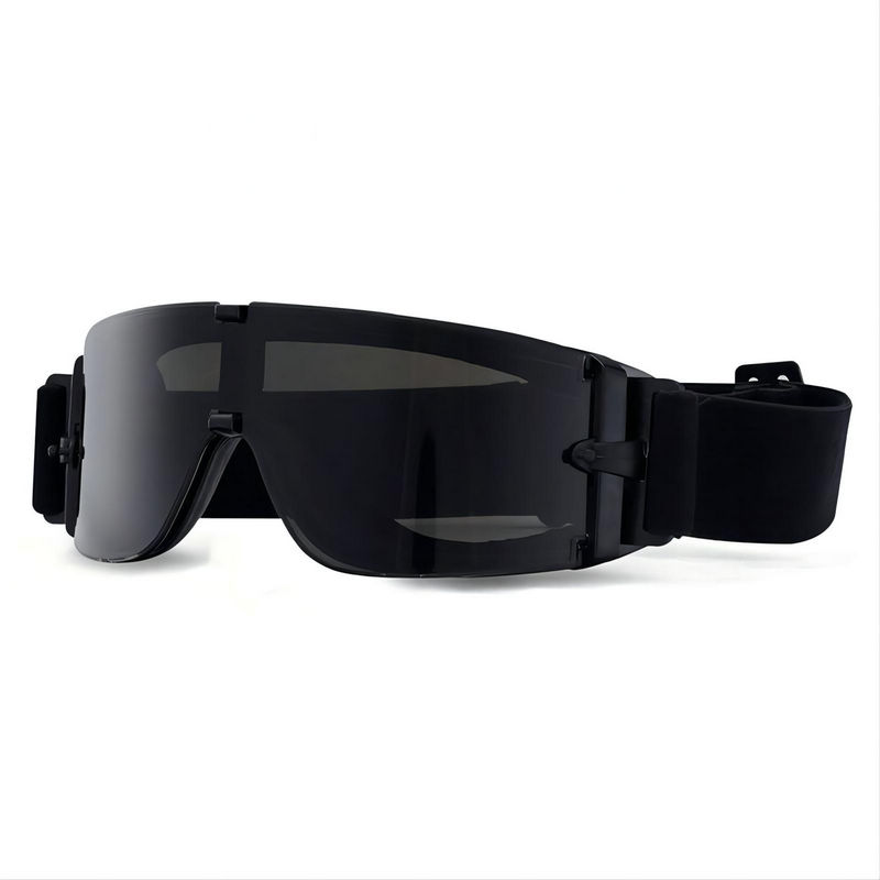 Tactical Safety Goggles Black with Interchangeable 3 Lens