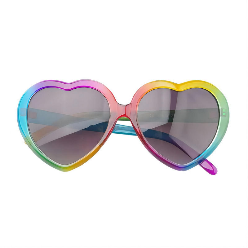 Vintage Lolita Heart-Shaped Sunglasses Colorful/Gray