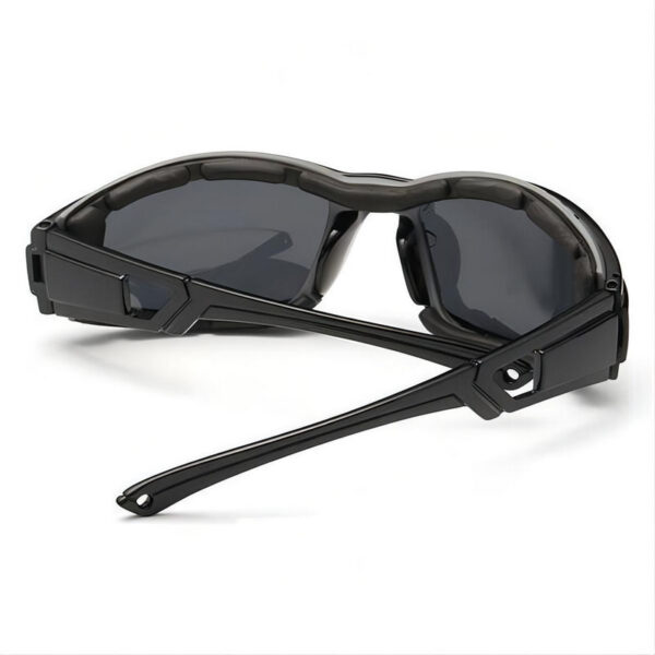 All Black Padded Wrap-Around Cycling Sunglasses Polarized Lens