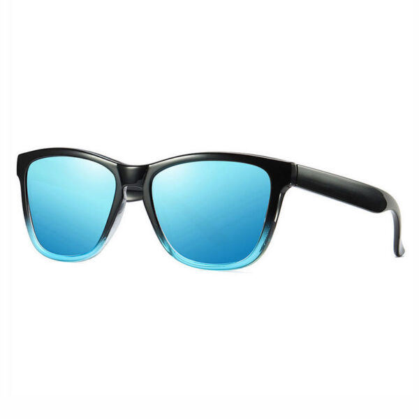 Black Fade Acetate Square-Frame Polarized Sunglasses Ice Blue