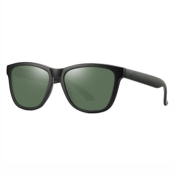 Black Fade Acetate Square-Frame Polarized Sunglasses Matte Black/Green