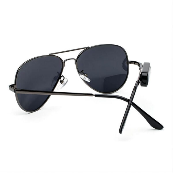 Bluetooth Smart Polarized Pilot Sunglasses with Stereo Earphone Gun Grey/Gray