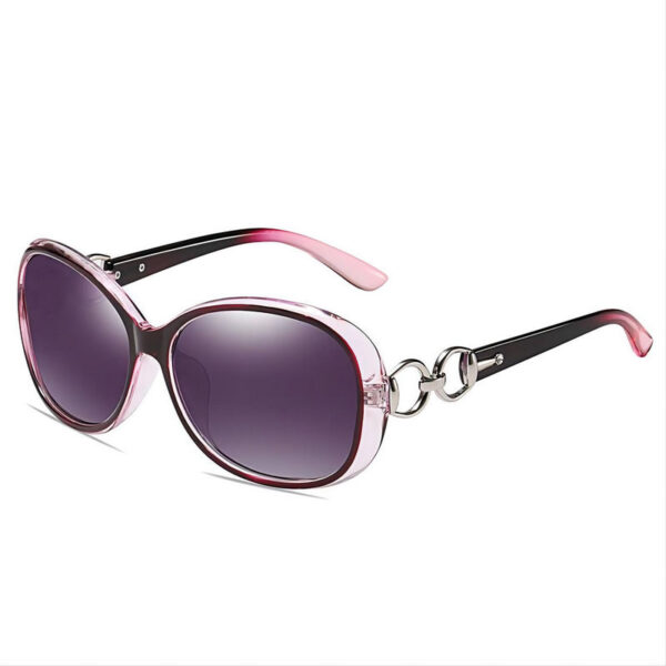 Chain-Link Polarized Driving Sunglasses Lavender Frame For Women