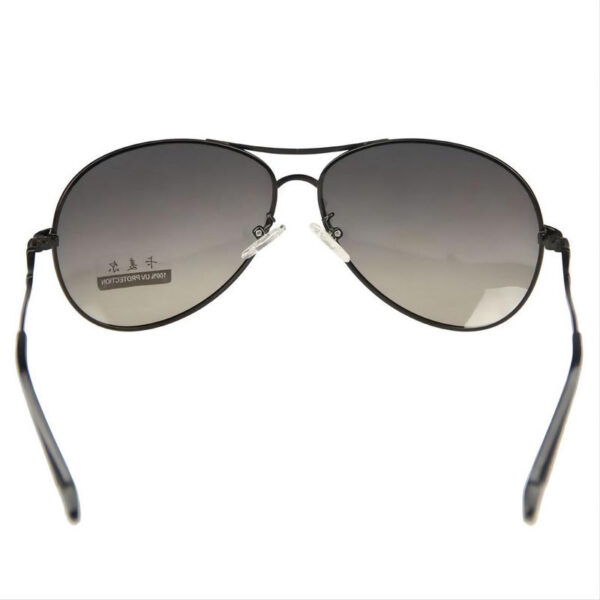 Classic Polarized Pilot Sunglasses Bowknot Detail Metal Frame All Black
