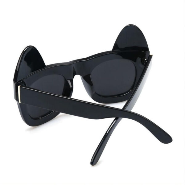Detachable Cat-Ears Square Sunglasses Acetate Frame Black/Grey