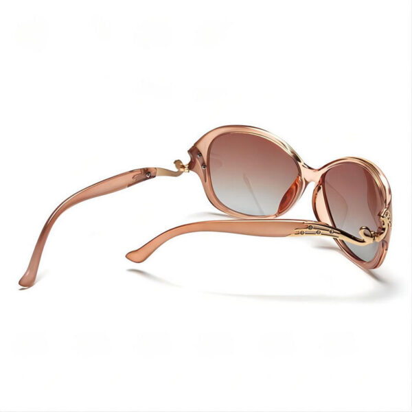 Gold-Tone Crystals-Embellished Oversize Polarized Sunglasses Acetate Frame