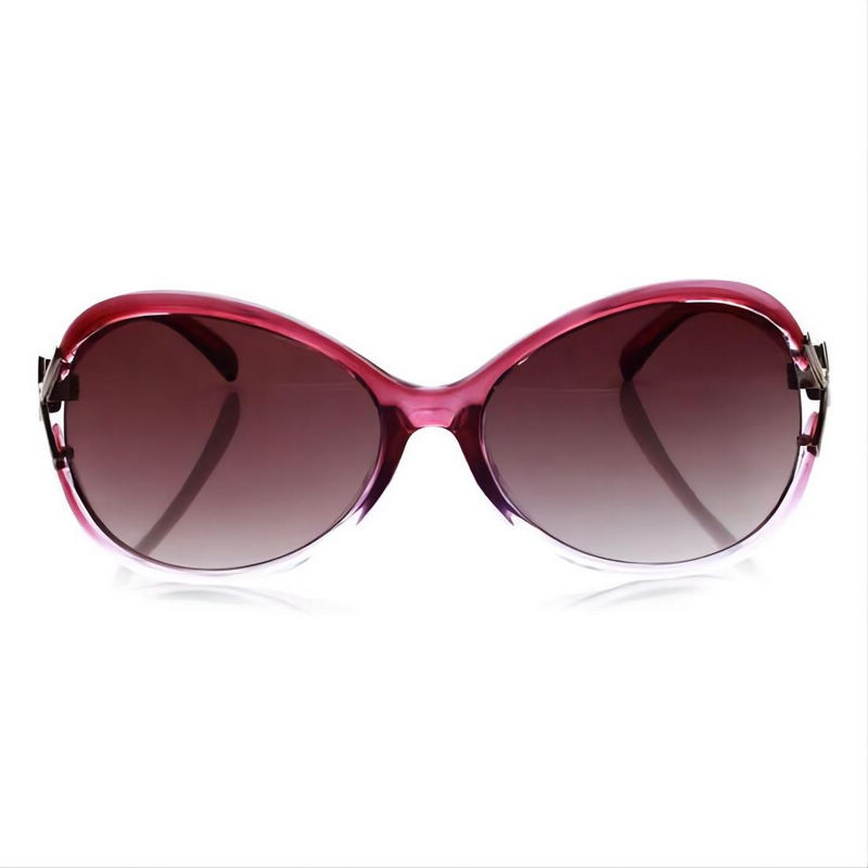Gradient Oversized Retro Sunglasses Wine Red For Women
