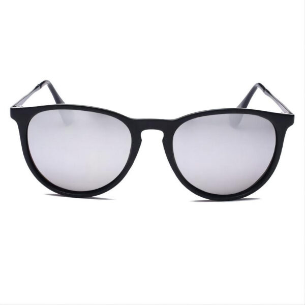 Keyhole Bridge Polarized Sunglasses Black/Mirror Silver Square
