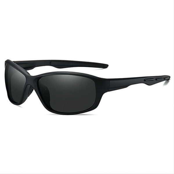 Matte Black Polarized Wrap-Around Riding Sunglasses For Men/Women