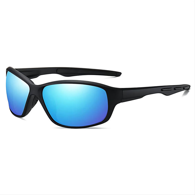 Mirror Blue Polarized Wrap-Around Riding Sunglasses For Men/Women