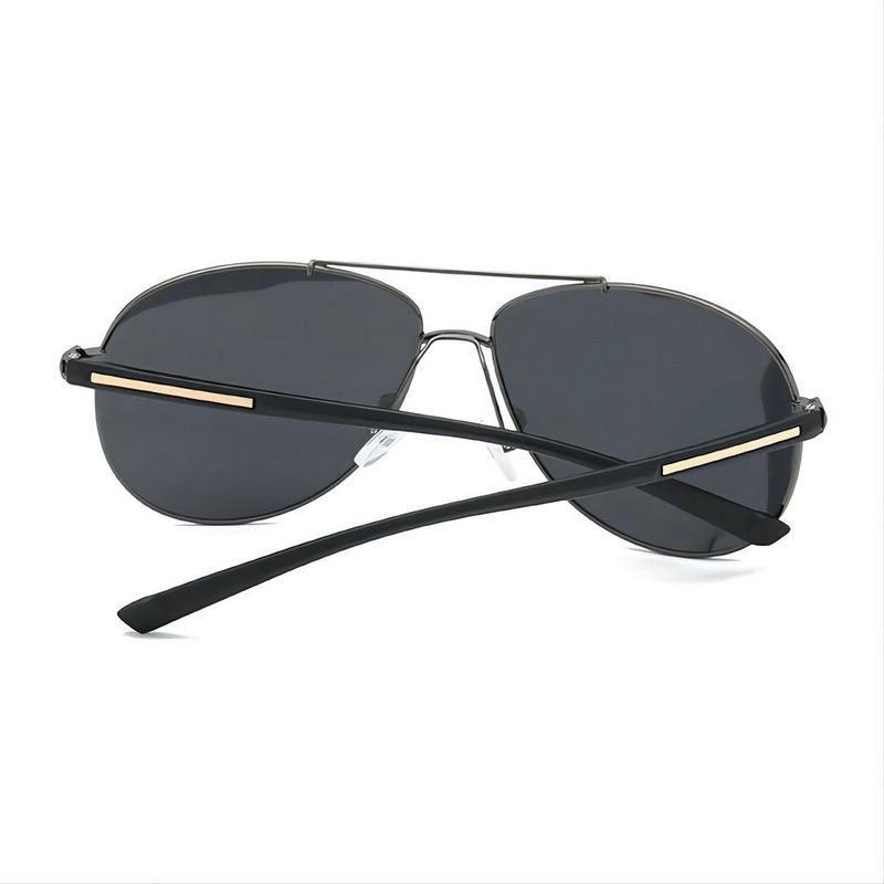 Polarized Lens Pilot-Style Sunglasses Metal Frame TR90 Arms Gun Grey/Gray