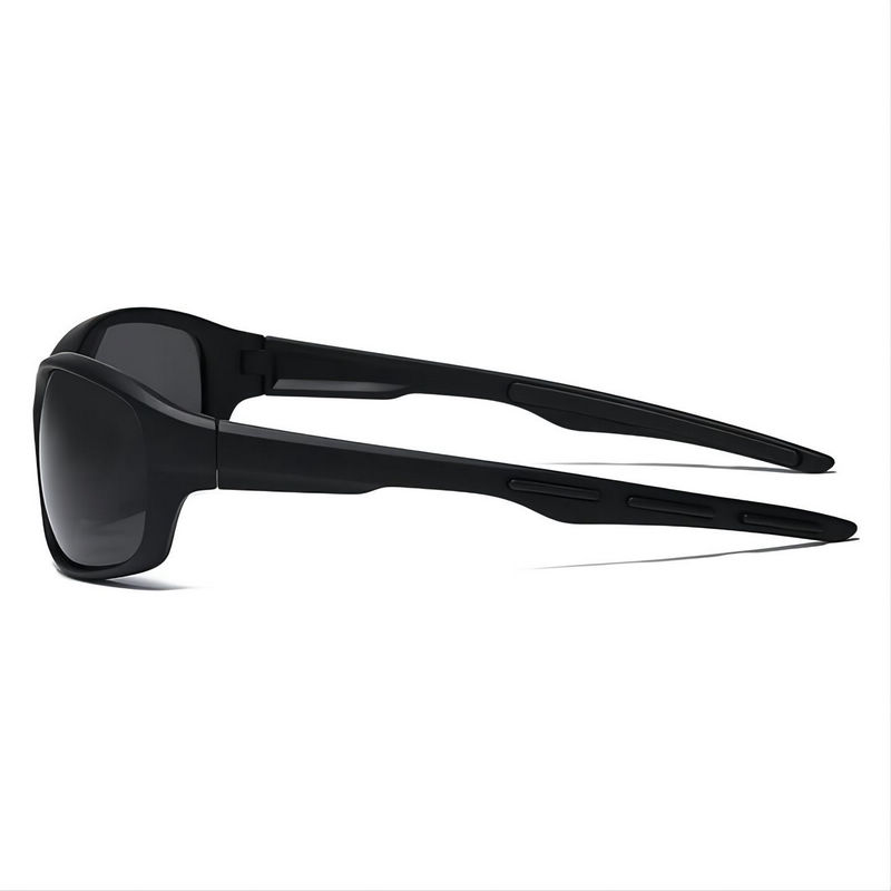 Polarized Wrap-Around Riding Sunglasses Matte Black/Grey For Men/Women