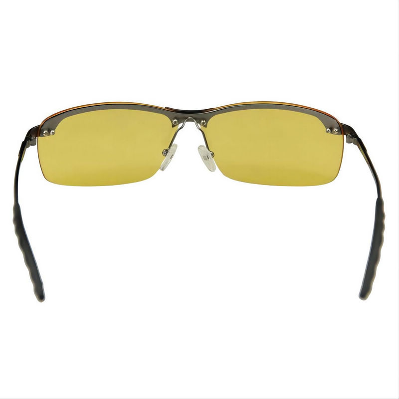 Polarized Yellow Night Vision Driving Glasses Semi-Rimless Gun Grey Frame