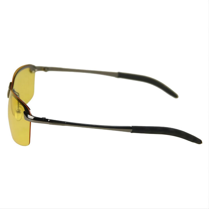 Polarized Yellow Night Vision Driving Glasses Semi-Rimless Metal Arms