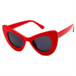 Red Retro Oversized Cat Eye Sunglasses Acetate Frame For Women