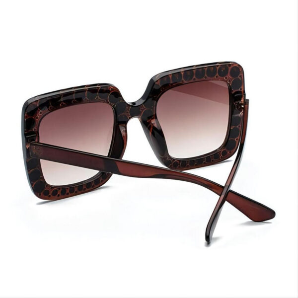 Bling Diamond-Embellished Oversized Square Sunglasses Brown/Gradient Brown