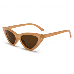Brown Retro Cat-Eye Rivet Women's Sunglasses