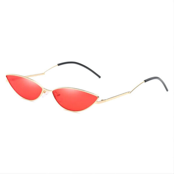 Cat-Eye Inverted Triangle Sunglasses Gold-Tone/Tinted Red