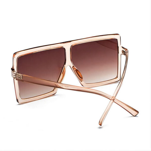 Flat Top Oversized Sunglasses Acetate Frame Transparent Brown/Gradient Brown