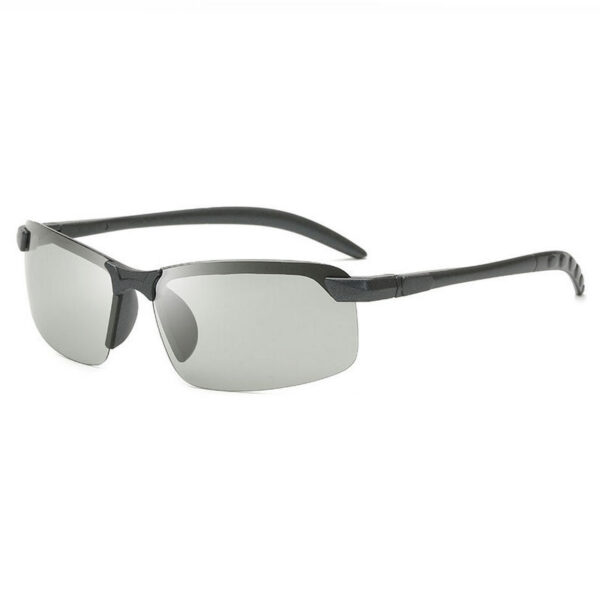 Frameless Polarized Photochromic Sunglasses Gun Grey/Gray Light-Adaptive Lens