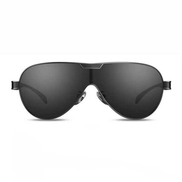 Men's Polarized Shield Sunglasses Metallic Frame Gun Grey/Gray