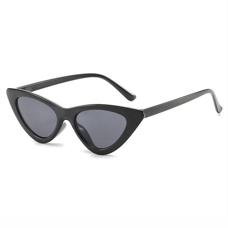 Small Vintage Cat-Eye Acetate Sunglasses All Black