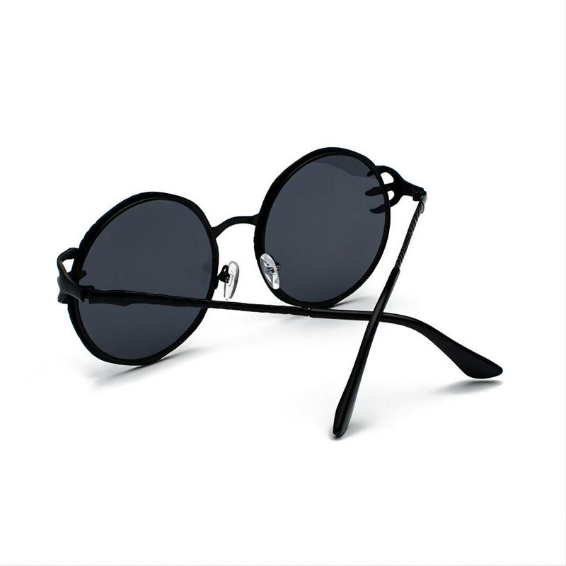 Creepy Claw Round Sunglasses Black Frame Grey Lens