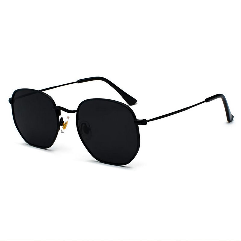 Metal Geometric Irregular Sunglasses All Black