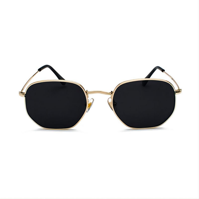 Metal Geometric Irregular Sunglasses Gold Frame Grey Lens