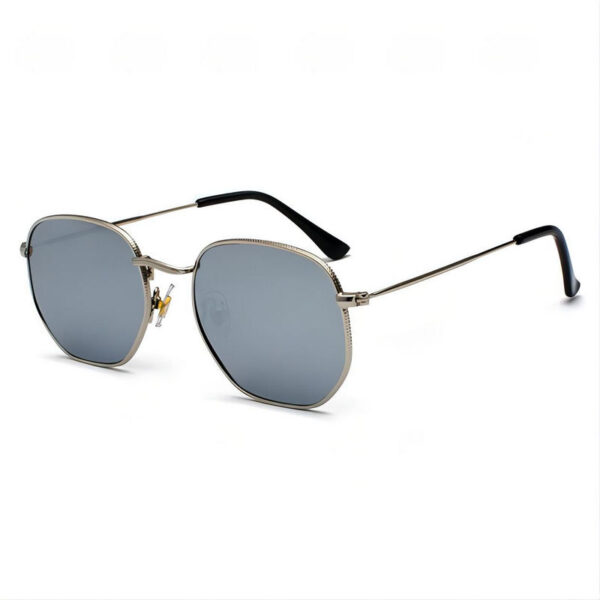 Metal Geometric Irregular Sunglasses Silver/Mirror White