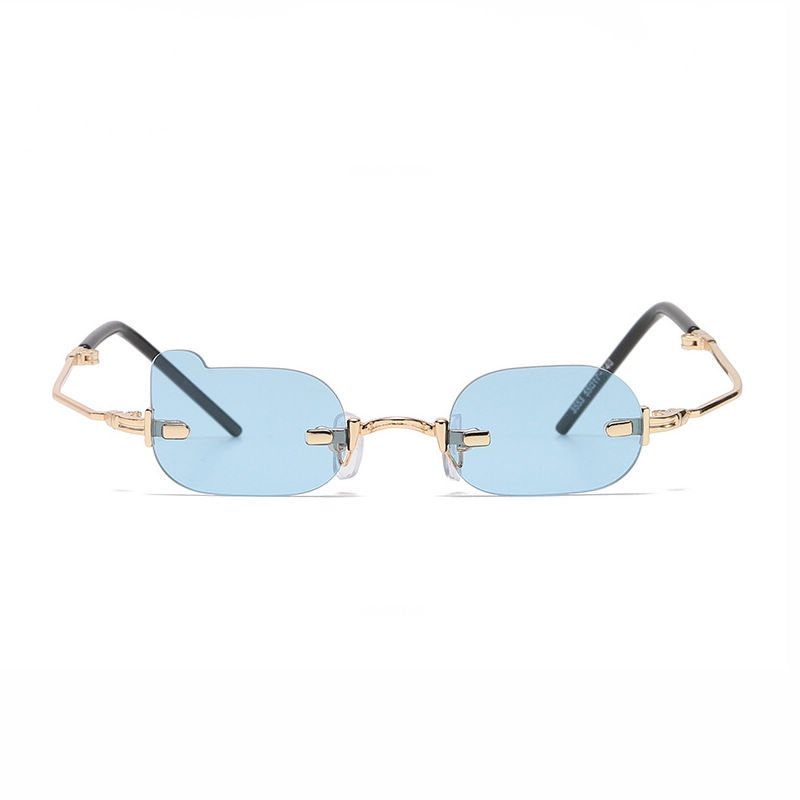 Small Rimless Sunglasses Blue