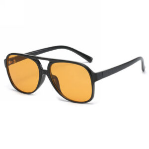 Vintage Square Oversized Pilot Sunglasses Black/Orange