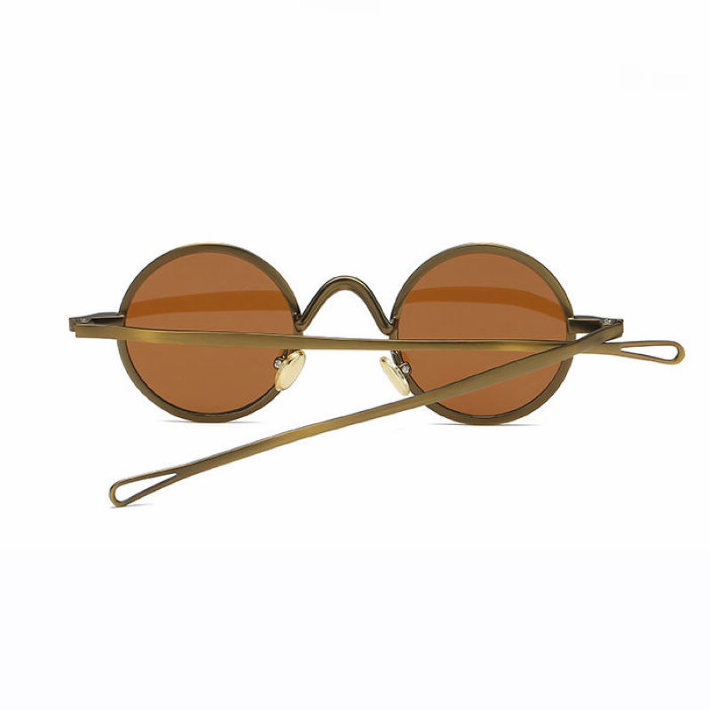 45mm Round Sunglasses Bronze Frame Brown Lens