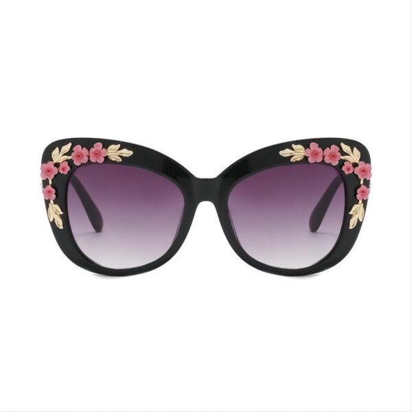 Black Cat Eye Flower Sunglasses