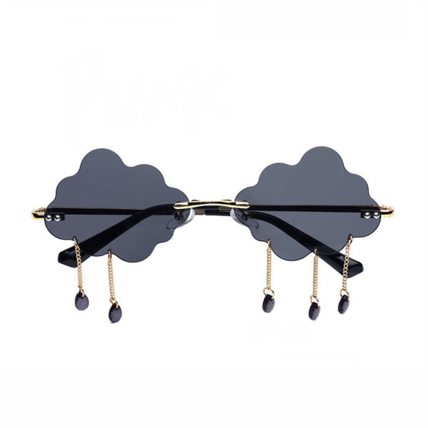 Black Cloud and Rain Sunglasses Gold-Tone Arms