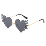 Black Flame Heart Sunglasses