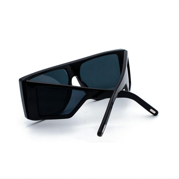 Black Womens Flat Top Square Sunglasses with Side Shield