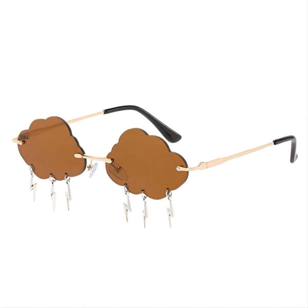 Brown Cloud Sunglasses with Lightning Bolt