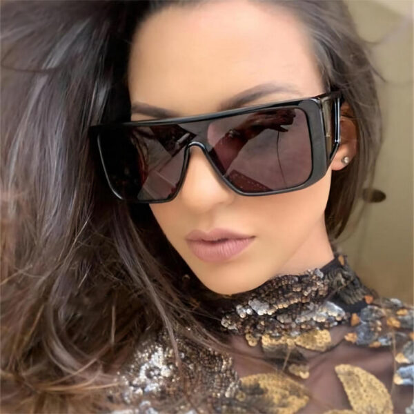Flat Top Square Sunglasses with Side Shield Model Show