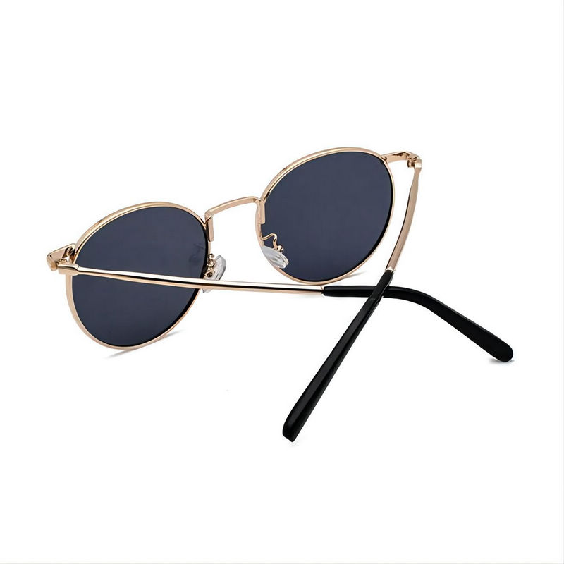 Gold Metal Round Circle Sunglasses